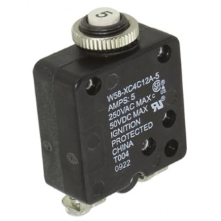 TE Connectivity Thermal Circuit Breaker 5A Current Rating 1-Pole Direct Mount W58-XC4C12A-5