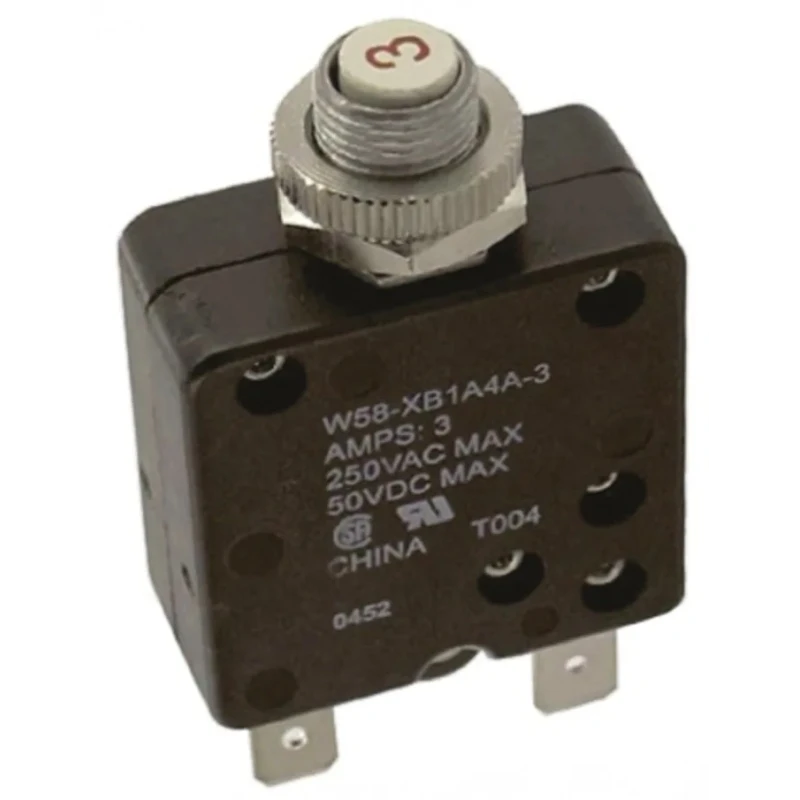 TE Connectivity 0.5 to 30 A W58 Thermal Circuit Breaker 3A Current Rating 1-Pole Direct Mount W58-XB1A4A-3