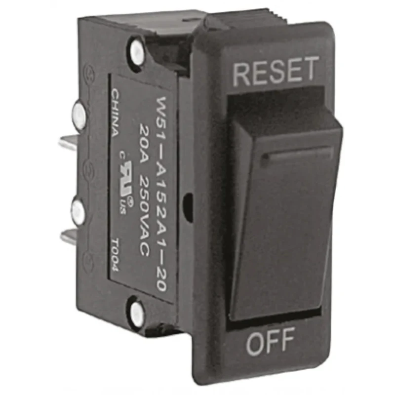 TE Connectivity Thermal Circuit Breaker 20A Current Rating 1-Pole Direct Mount W51-A152A1-20