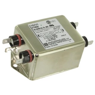 TE Connectivity Corcom V Series RFI Filter 10A 250V AC Flange Mount Fast-On Termination 10VV1