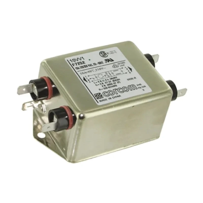 TE Connectivity Corcom V Series RFI Filter 10A 250V AC Flange Mount Fast-On Termination 10VV1