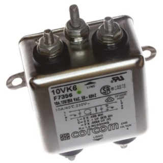 TE Connectivity Corcom K Series General Purpose Flange RFI Filter 10 A 250 V AC 50/60 Hz 1 Phase 10VK6