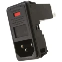 TE Connectivity P Series IEC Filter Snap-in Male Connector 250V AC 10A Dual Fuse PS000D000