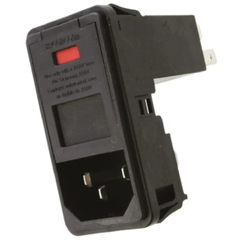 TE Connectivity P Series IEC Filter Snap-in Male Connector 250V AC 10A Dual Fuse PS000D000