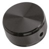 TE Connectivity 31.8 mm Knob Diameter Black Potentiometer Knob for 6.35 mm Circular Shaft KN1251B1/4