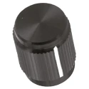 TE Connectivity 12.7 mm Knob Diameter Black Aluminium Potentiometer Knob for 6.35 mm Circular Shaft KN500B1/4
