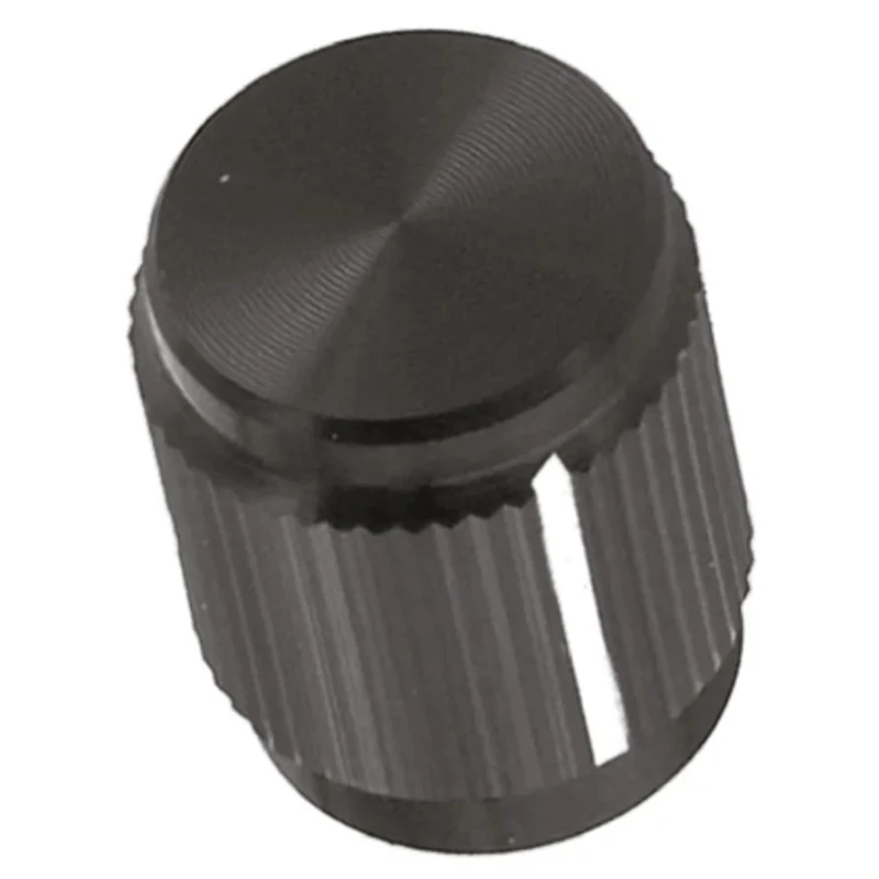 TE Connectivity 12.7 mm Knob Diameter Black Aluminium Potentiometer Knob for 6.35 mm Circular Shaft KN500B1/4