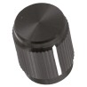 TE Connectivity 12.7 mm Knob Diameter Black Aluminium Potentiometer Knob for 6.35 mm Circular Shaft KN500B1/4