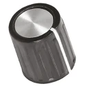 TE Connectivity Black Plastic Grub Screw Potentiometer Knob 11.1 mm Diameter 12 mm Height for 3.17 mm Circular PKG40B1/8