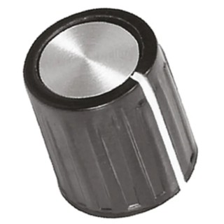 TE Connectivity Black Plastic Grub Screw Potentiometer Knob 11.1 mm Diameter 12 mm Height for 3.17 mm Circular PKG40B1/8