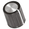 TE Connectivity Black Plastic Grub Screw Potentiometer Knob 11.1 mm Diameter 12 mm Height for 3.17 mm Circular PKG40B1/8