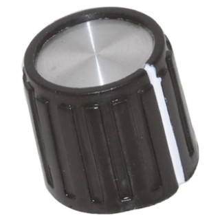 TE Connectivity Black Plastic Grub Screw Potentiometer Knob 14 mm Diameter 13 mm Height for 6.35 mm Circular Shaft PKG50B1/4