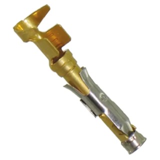 TE Connectivity Female Crimp Circular Connector Contact, Contact Size 16 mm, Wire Size 14, 18 AWG, 25A, 250V, Gold 1-66601-0