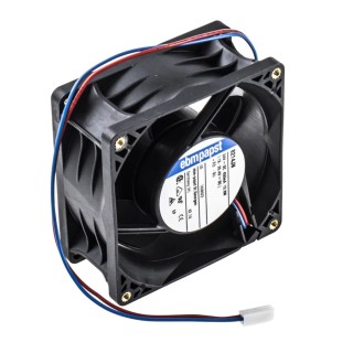 ebm-papst 8200 J Series Compact DC Axial Fan 24V DC 11W 132m³/h Air Flow IP68 80mm x 80mm x 38mm 