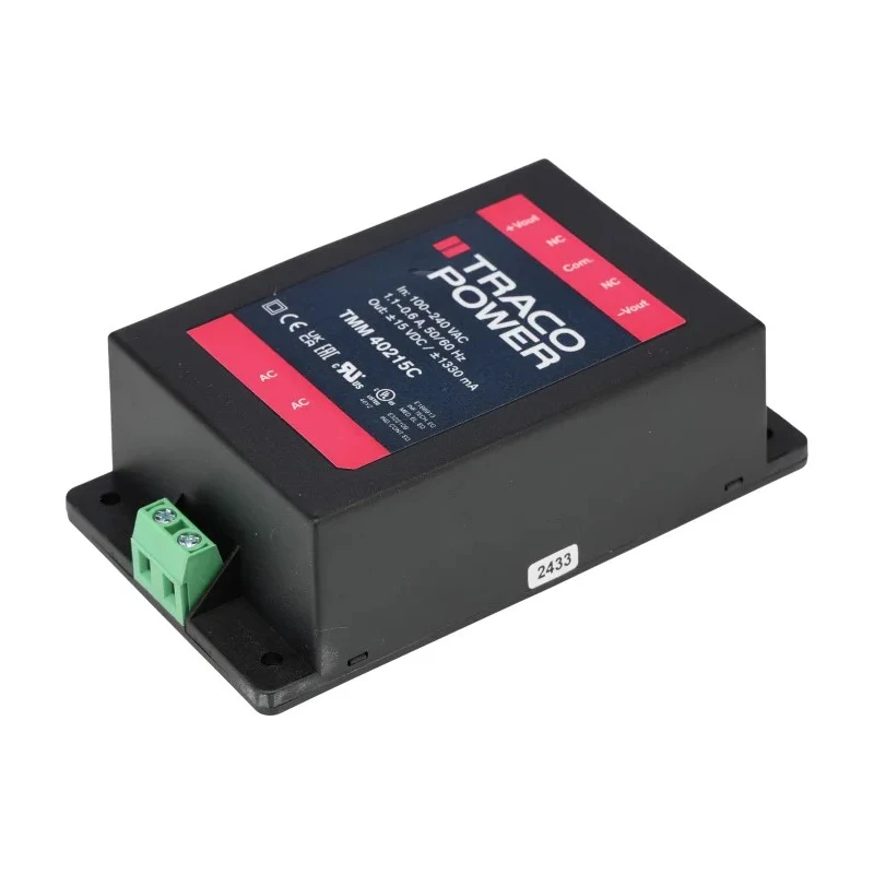 TRACOPOWER Switching Power Supply 40W 15V dc, 1 Output, Chassis Mount, -40°C to 80°C TMM 40215C