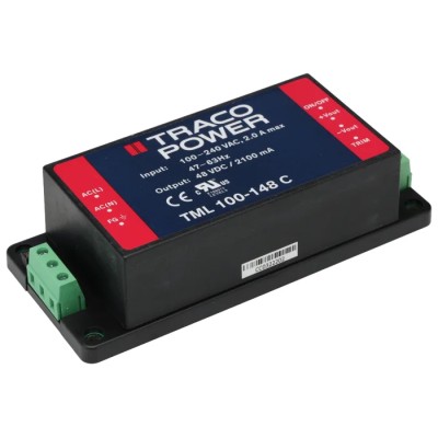 TRACOPOWER Switching Power Supply 48V DC, 100W, Chassis Mount, 94.5% Efficiency TML 100-148C