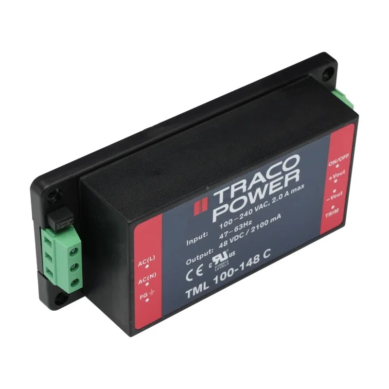 TRACOPOWER Switching Power Supply 48V DC, 100W, Chassis Mount, 94.5% Efficiency TML 100-148C
