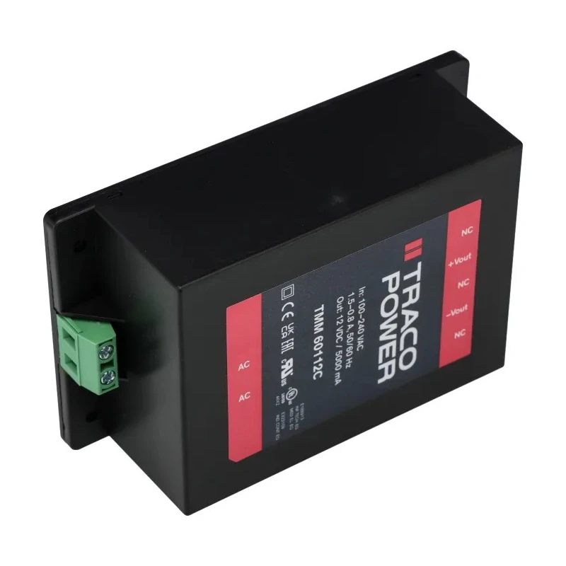 TRACOPOWER AC/DC Power Supply 12V DC 60W, 85-264V AC Input, 5A Output, Chassis Mount TMM 60112C