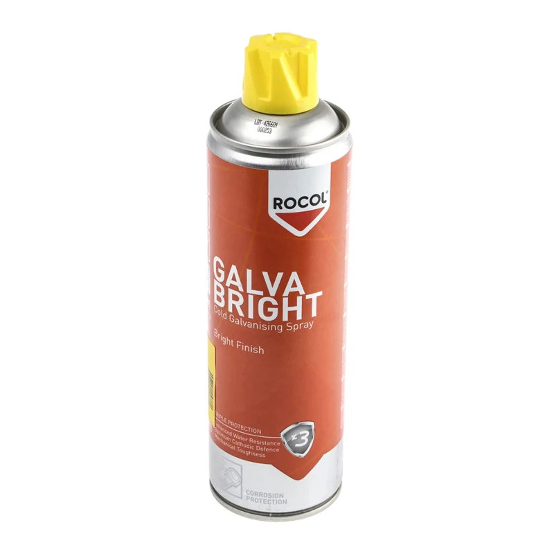 Rocol Grey Gloss Galvanised Spray Paint 500 ml Cold Galvanising Triple Protection 69523