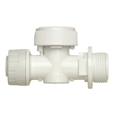 Polyplumb Plastic BSPP Ball Valve 15 mm Inlet Port Size 3/4 in Outlet Port Size Polymer Handle PB6115RS