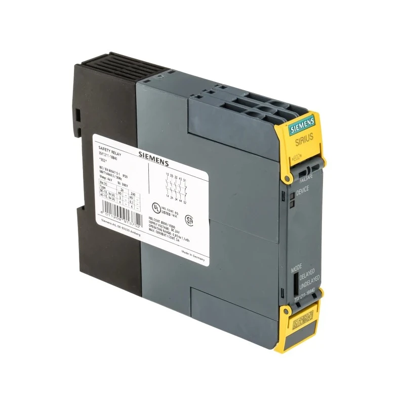 Siemens Safety Relay Output Module, 24V DC, 6 Outputs, LED Display, Screw Terminal, Compact 121.7x22.5x100 mm 3SK1211-1BB40