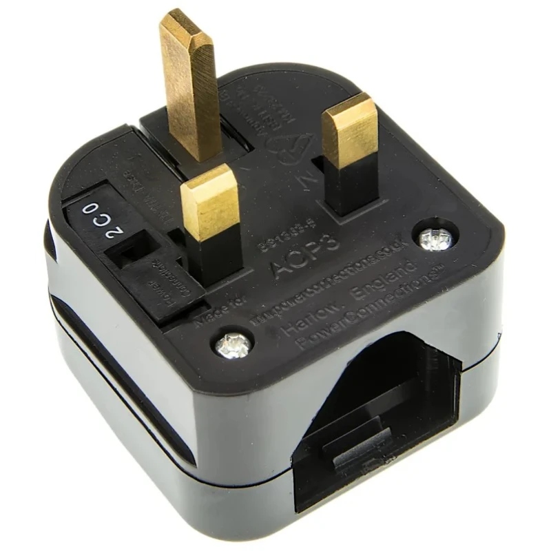 PowerConnections Mains Connector Converter USA to UK 5A ACP3-BK-R-10A