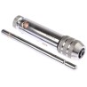 Facom T-Handle Ratcheting Tap Wrench Pressure Cast Zamak, Chrome Finish, Adjustable 2-16 mm Tap Size 385mm Length 830A.10