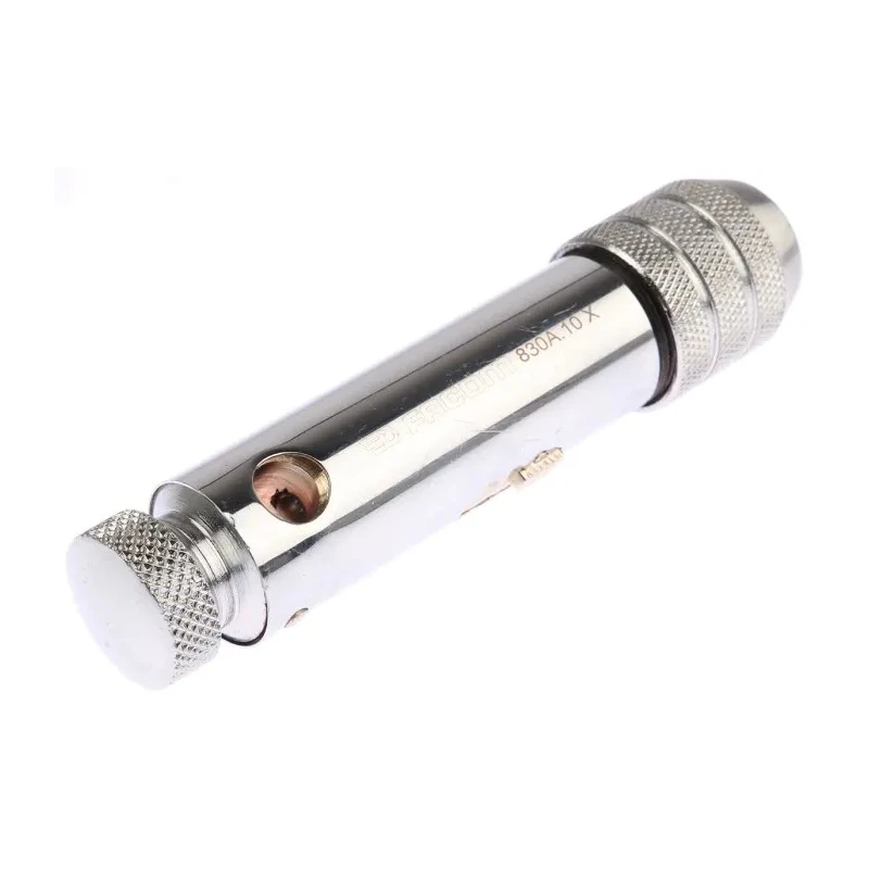 Facom T-Handle Ratcheting Tap Wrench Pressure Cast Zamak, Chrome Finish, Adjustable 2-16 mm Tap Size 385mm Length 830A.10