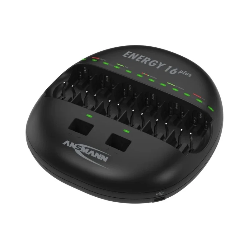 Ansmann Battery Charger ENERGY 16 PLUS Table Charger for NiCd, NiMH Batteries 10V, 1.4V, 5V, 9V, 1000mA, USB 1001-0004-UK