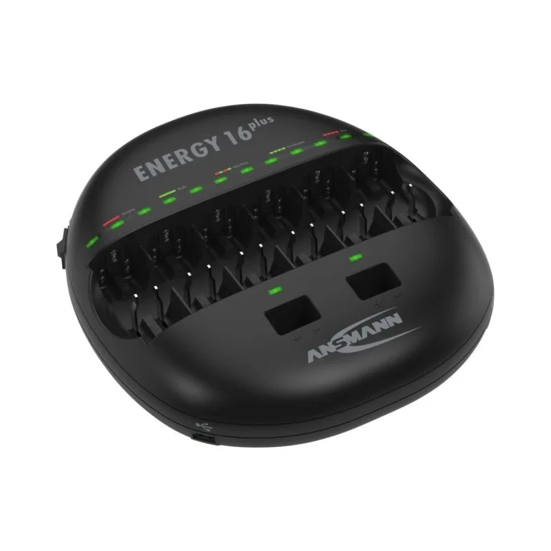 Ansmann Battery Charger ENERGY 16 PLUS Table Charger for NiCd, NiMH Batteries 10V, 1.4V, 5V, 9V, 1000mA, USB 1001-0004-UK