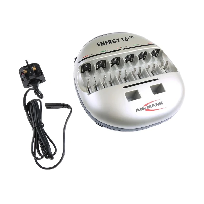 Ansmann Battery Charger ENERGY 16 PLUS Table Charger for NiCd, NiMH Batteries 10V, 1.4V, 5V, 9V, 1000mA, USB 1001-0004-UK