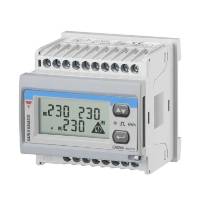 Carlo Gavazzi 3 Phase LCD Energy Meter EM21072DAV53XOSX with 7-Digit Display, ±0.5% Accuracy, Pulse Output, IP50 Protection