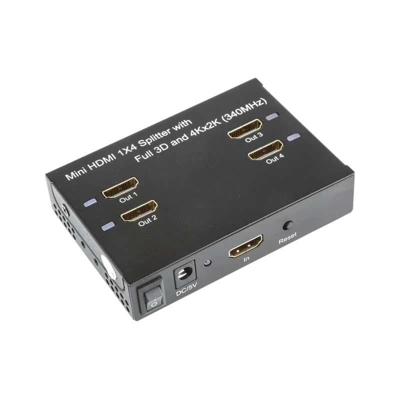 NewLink 4 Port 1 Input 4 Output HDMI High Speed Video Splitter, 3840 x 2160 Pixel Resolution HD-SLT404DUO