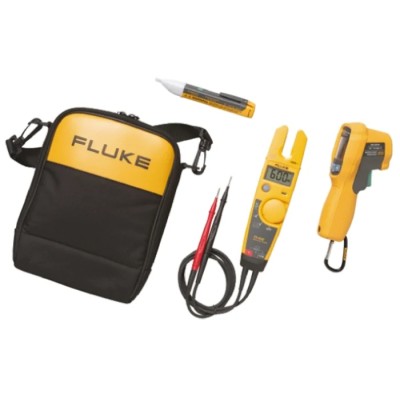 Fluke High-Accuracy Thermometer and Electrical Tester T5-600 + 62MAX + 1AC-II, 600V AC, Continuity T5-600/62MAX +/1AC KIT