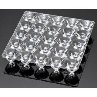 Ledil VIRPI Series 25-Way LED Lens, Square Clear Polymethyl Methacrylate Spot Beam with 13 to 16° Viewing C12607_VIRPI-S