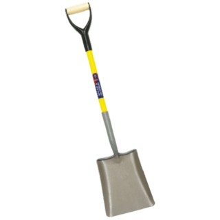 Spear & Jackson Square Shovel, Blade Width 250 mm, Handle Length 711 mm, Manganese Steel Blade, Fibreglass Handle 2731TFLRS