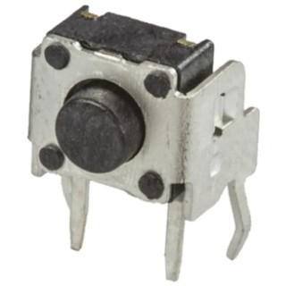 Wurth Elektronik Black Tactile Switch 1.3 mm Actuator Length, SPST 50mA 12 V dc, Through Hole 431256038716