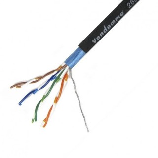 Van Damme Screened Cat5e Ethernet Cable 100 m Stranded Oxygen-Free Copper Conductor PVC Jacket Black 