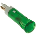 APEM Green LED Panel Mount Indicator 6 mm Snap-In, FASTON Termination, 12V DC QS61XXG12