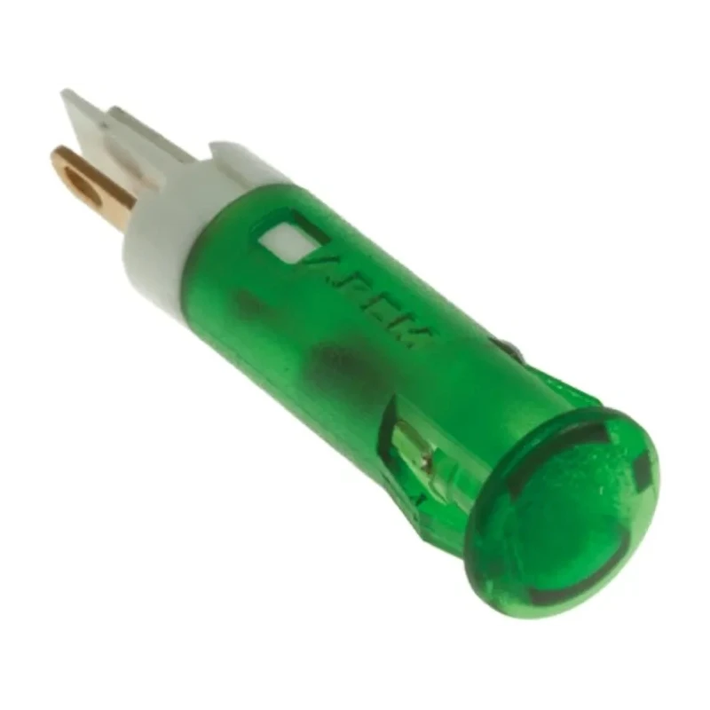 APEM Green LED Panel Mount Indicator 6 mm Snap-In, FASTON Termination, 12V DC QS61XXG12