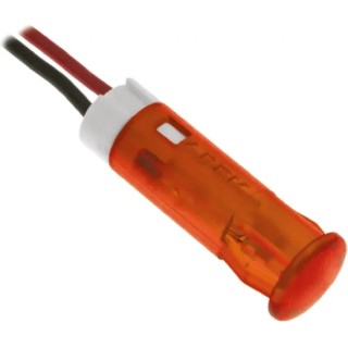 APEM Orange Panel Mount Indicator 12V DC 20mA Lead Wire Termination QS63XXO12