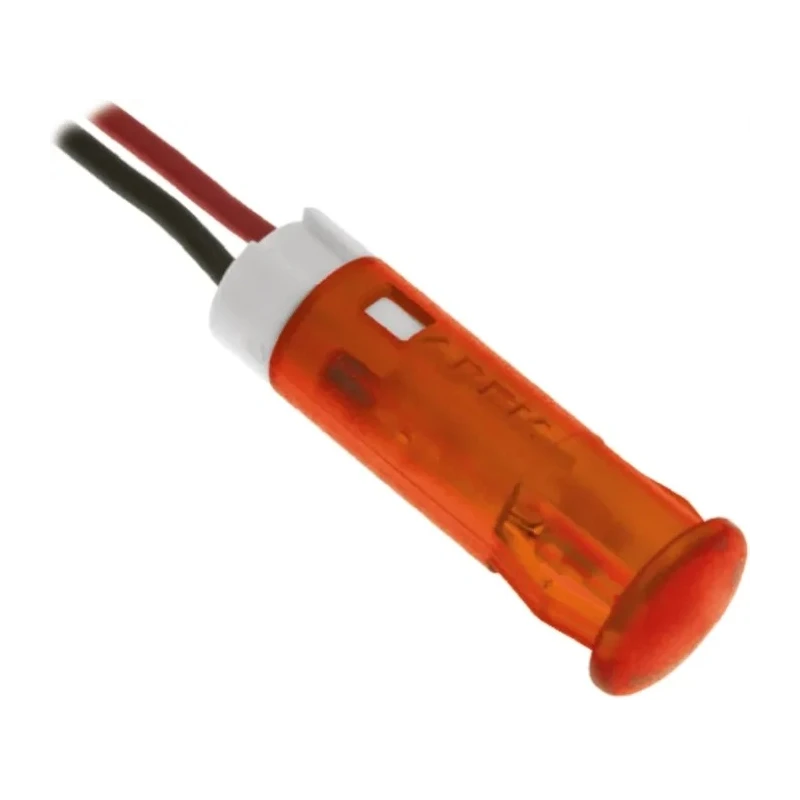 APEM Orange Panel Mount Indicator 12V DC 20mA Lead Wire Termination QS63XXO12