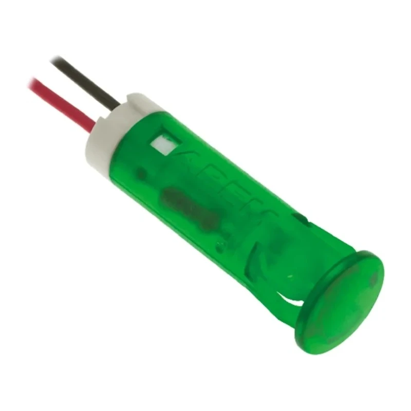 APEM Green Panel Mount Indicator, 24V dc, 20mA, Lead Wire Termination QS83XXG24