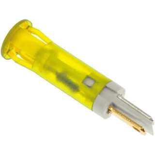 APEM Yellow Panel Mount Indicator 110V AC 6mA with Solder Lug Termination QS81XXHY110