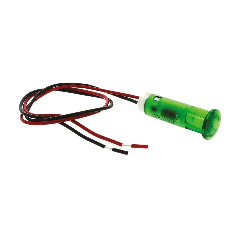 APEM Green Panel Mount Indicator 220V AC 3mA Lead Wire Termination QS83XXHG220