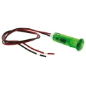 APEM Green 8mm Panel Mount Indicator, 220V AC, 3mA Current, Lead Wire Termination QS83XXHG220