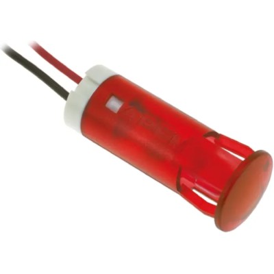 APEM Red Panel Mount Indicator, 12V DC, 20mA, Lead Wire Termination QS103XXR12