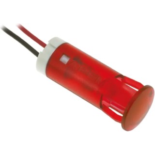 APEM Red Panel Mount Indicator 24V dc, 20mA, Lead Wire Termination QS103XXR24