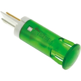 APEM Green Panel Mount Indicator, 220V AC, 3mA Current, Solder Lug Termination QS101XXHG220