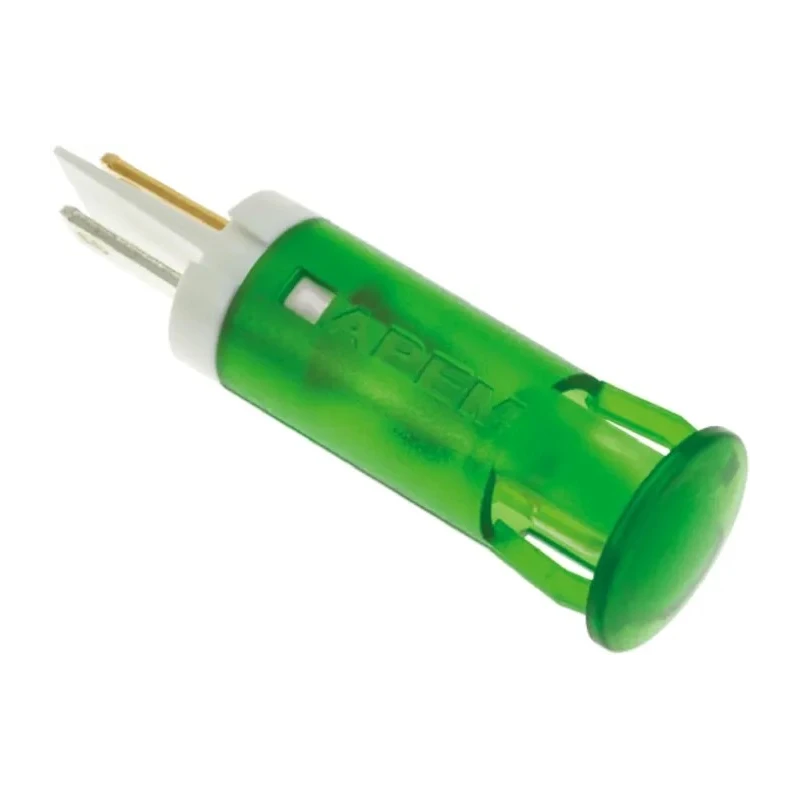 APEM Green Panel Mount Indicator, 220V AC, 3mA Current, Solder Lug Termination QS101XXHG220